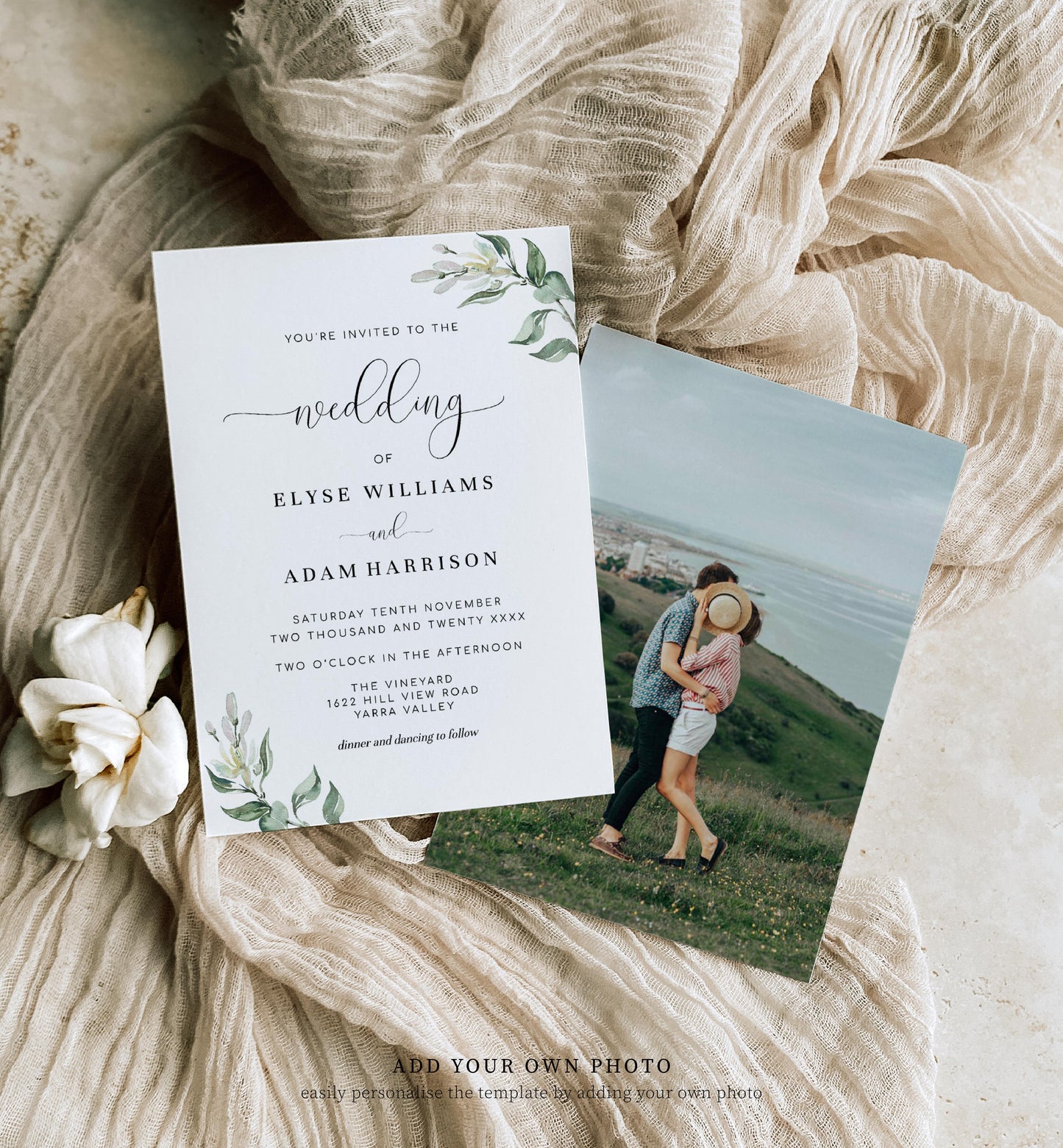 Muted Greenery | Printable Wedding Invitation Suite