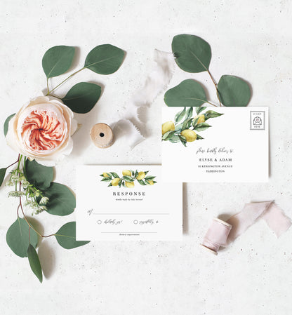 Tuscan Lemons | Printable Wedding Invitation Suite