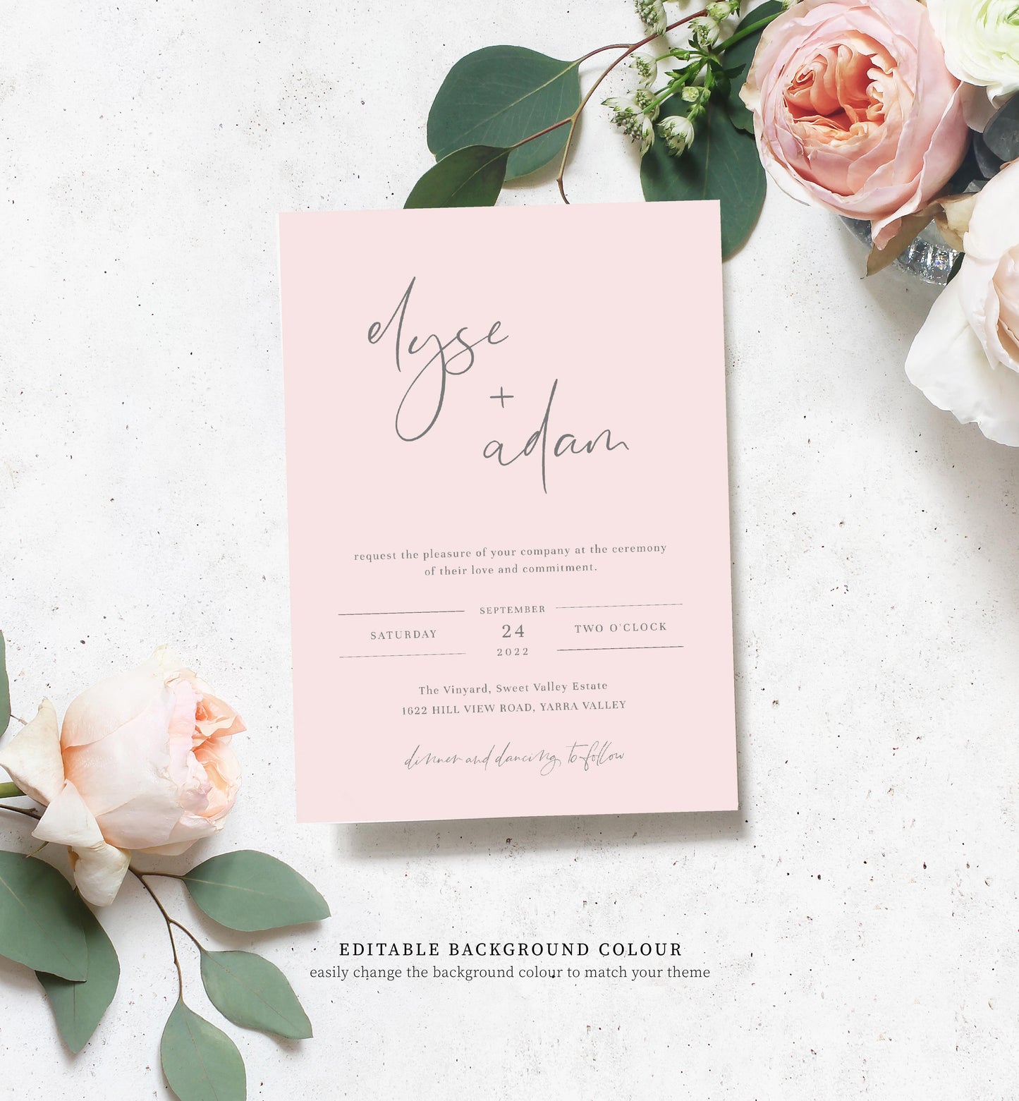 Gigi Script | Printable Wedding Invitation Suite - Black Bow Studio