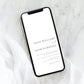 Ellesmere White | Smartphone Wedding Invitation & Details Template