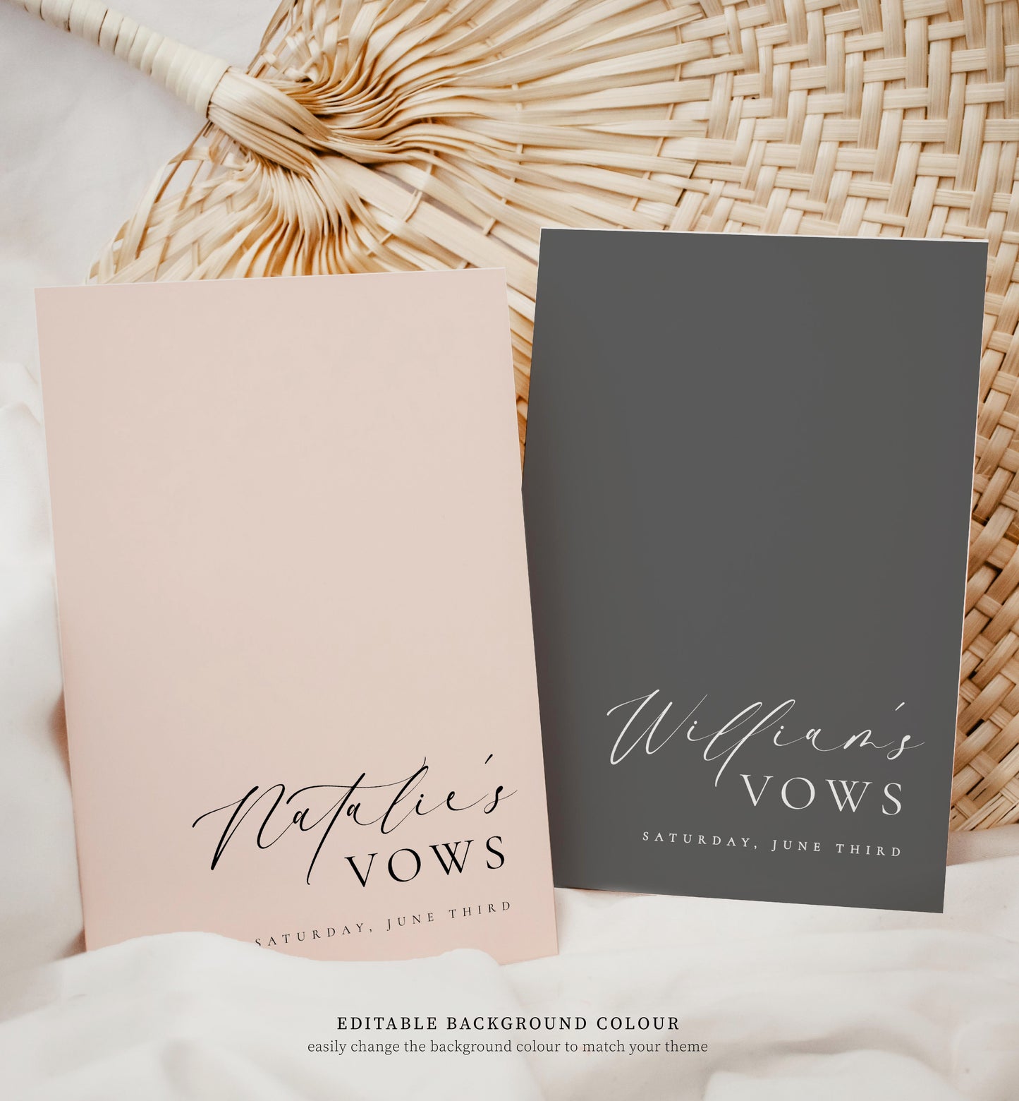 Ellesmere White | Printable Wedding Vow Book Template