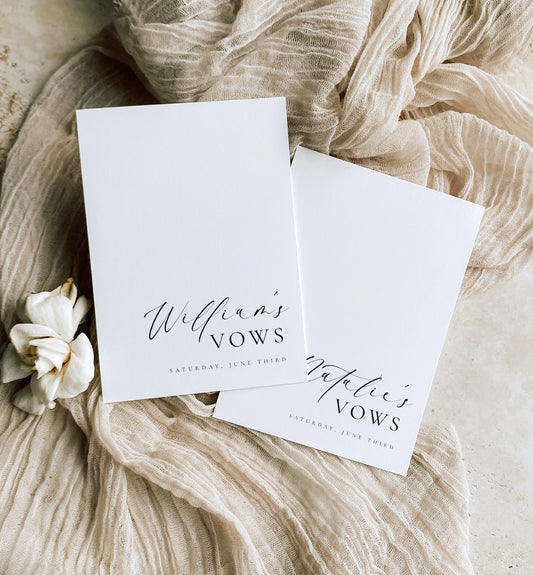 Ellesmere White | Printable Wedding Vow Book Template