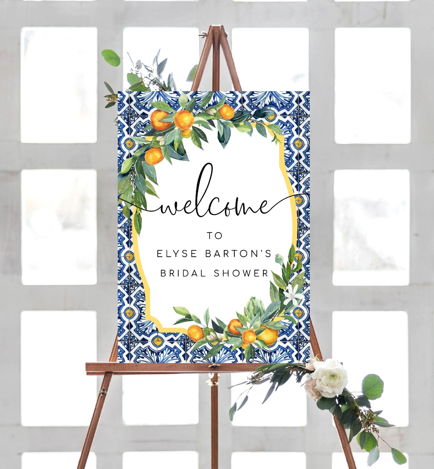 Positano Oranges | Printable Welcome Sign Template