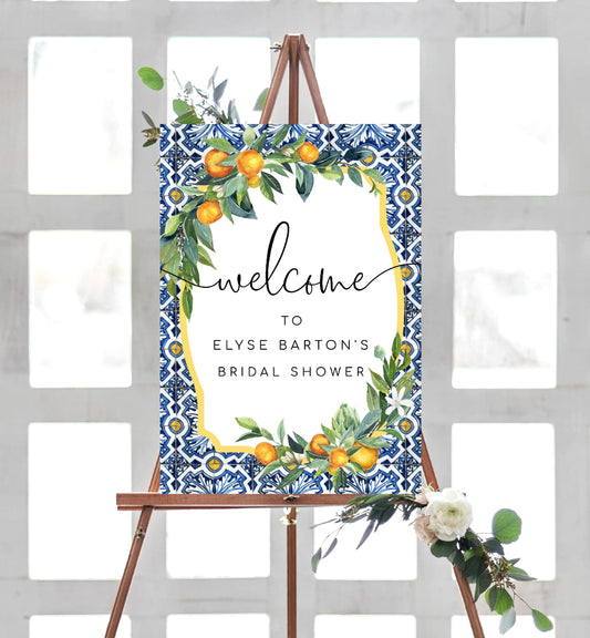 Positano Oranges | Printable Welcome Sign Template