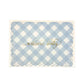Gingham Blue Gold | Welcome Baby Greeting Card