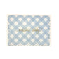 Gingham Blue Gold | Welcome Baby Greeting Card