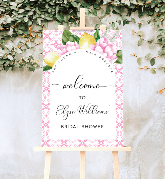 The Med Pink Lemons | Printable Welcome Sign Template