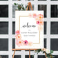 Abbieville Floral White | Printable Welcome Sign Template - Black Bow Studio