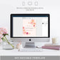 Abbieville Floral Pink | Printable Welcome Sign Template - Black Bow Studio