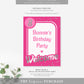 Barbie Party Hot Pink Silver | Printable Welcome Sign Template