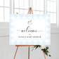 Gingham Blue Rocking Horse | Printable Welcome Sign