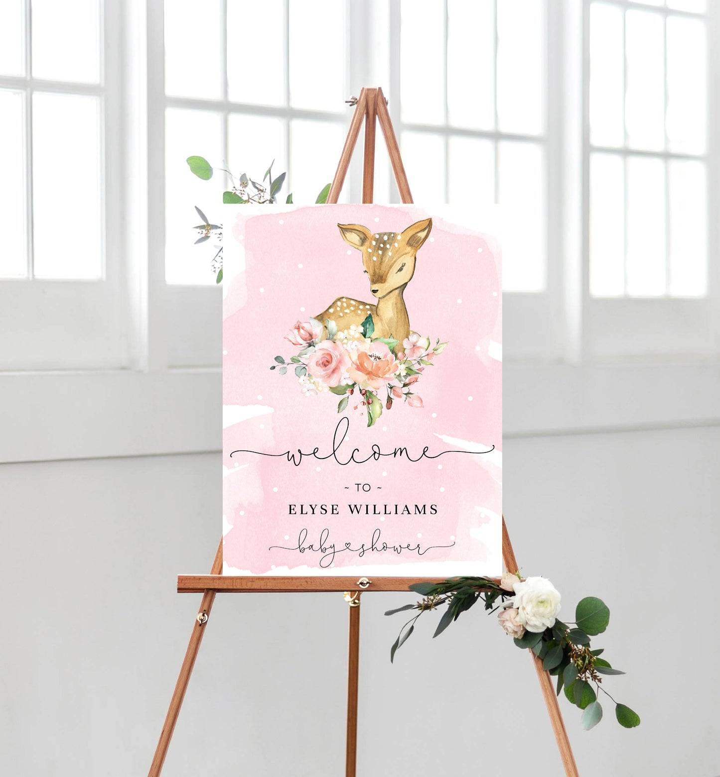 Oh Deer Pink | Printable Welcome Sign