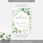 Everly Greenery | Printable Welcome Sign Template