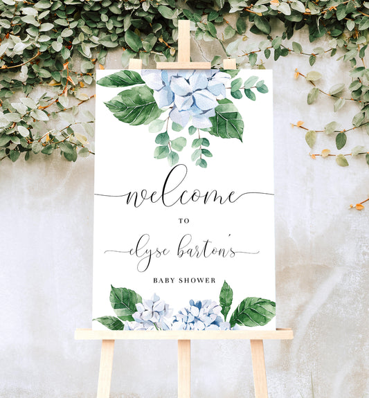 Ferras Blossom Blue | Printable Welcome Sign Template