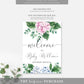 Ferras Blossom Pink Blue | Printable Welcome Sign