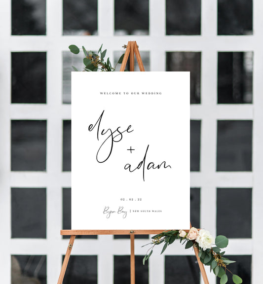 Gigi Script | Printable Welcome Sign - Black Bow Studio
