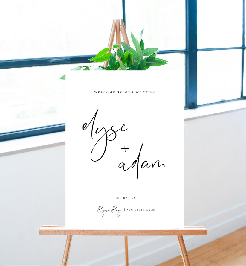 Gigi Script | Printable Welcome Sign Template – Black Bow Studio