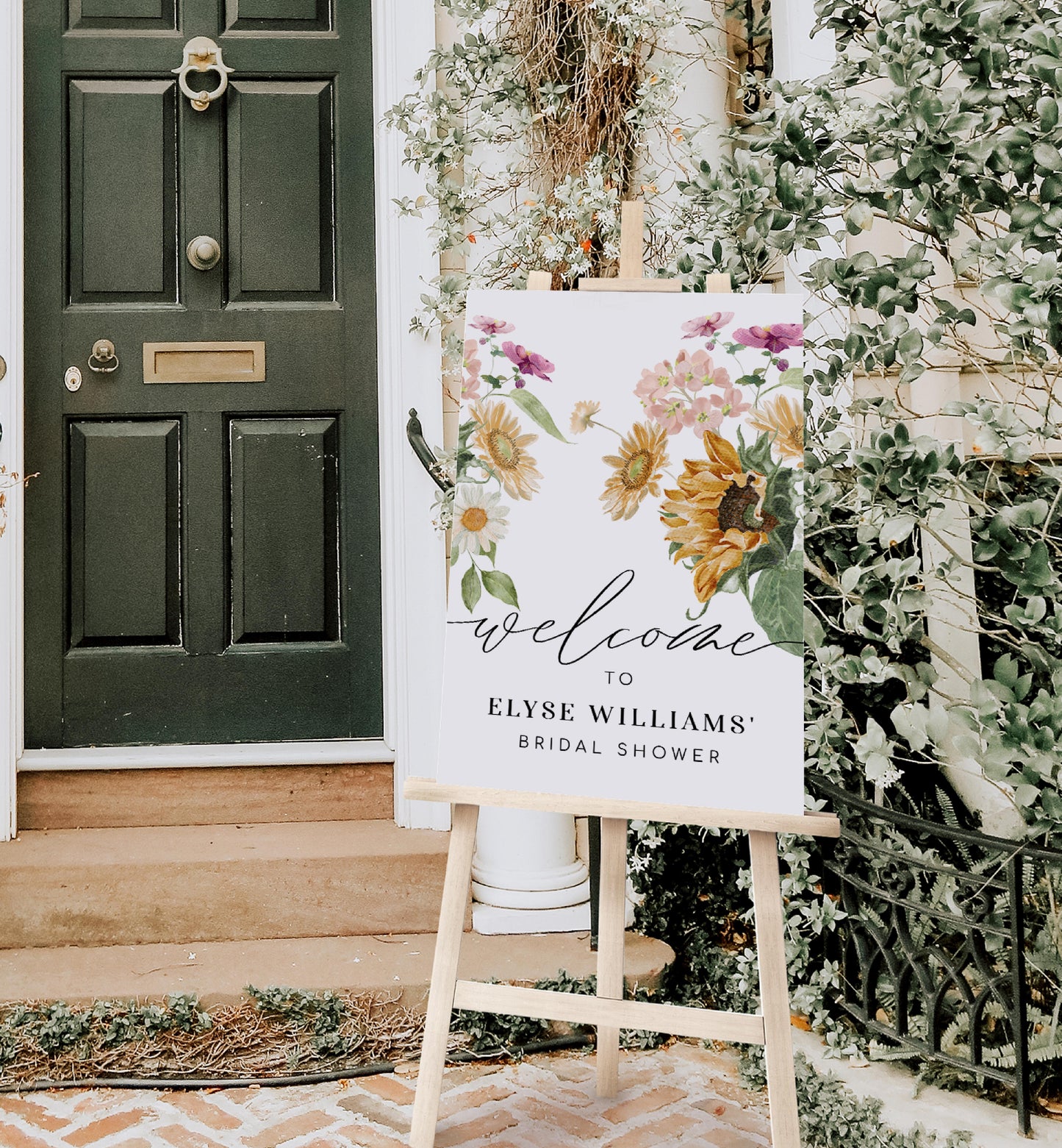 Mews Floral White | Printable Welcome Sign