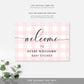 Gingham Pink | Printable Welcome Sign - Black Bow Studio