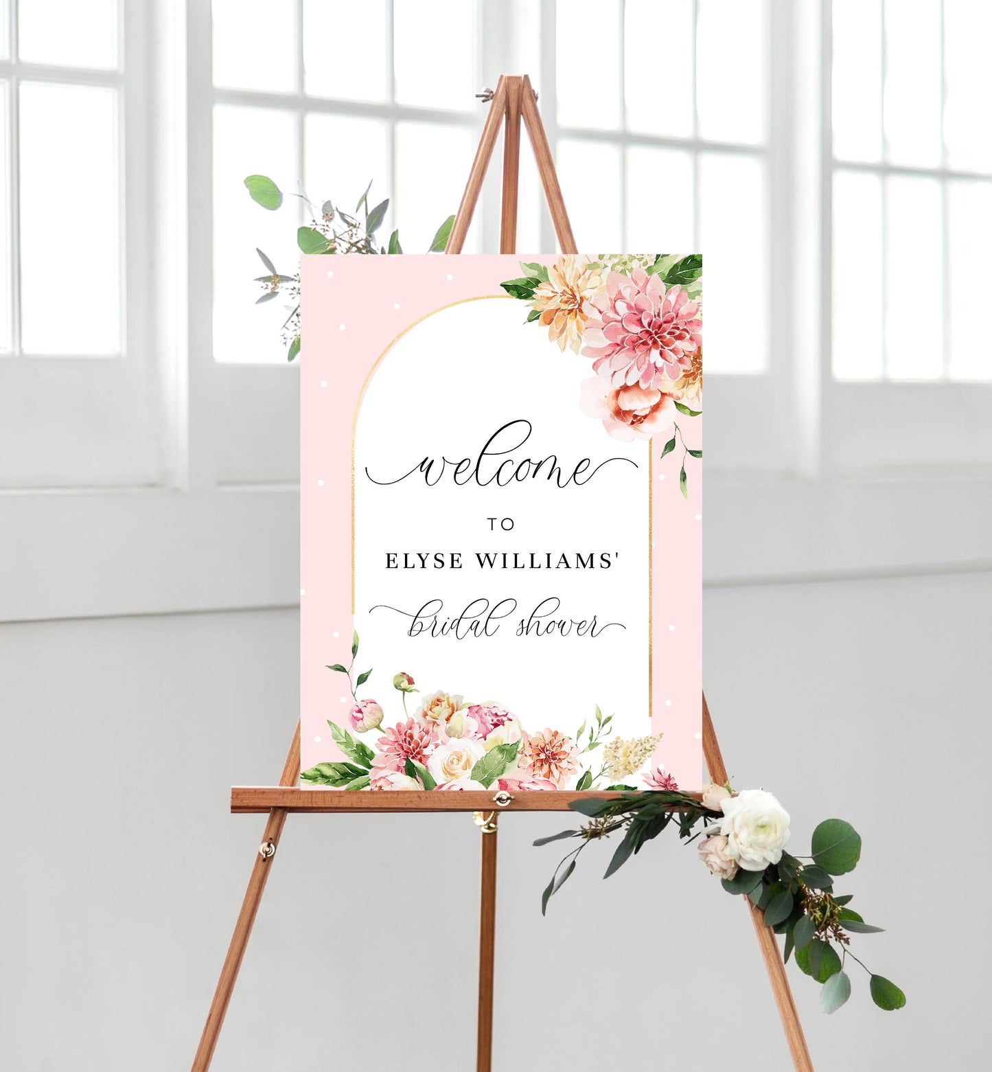 Quinn Floral Pink | Printable Welcome Sign