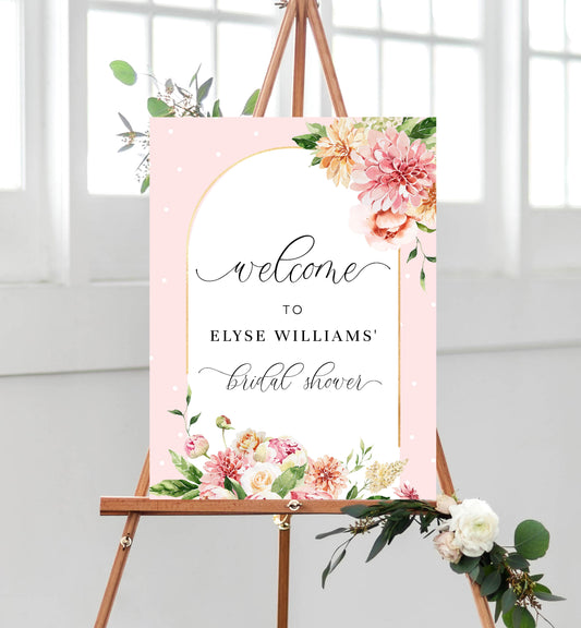 Quinn Floral Pink | Printable Welcome Sign