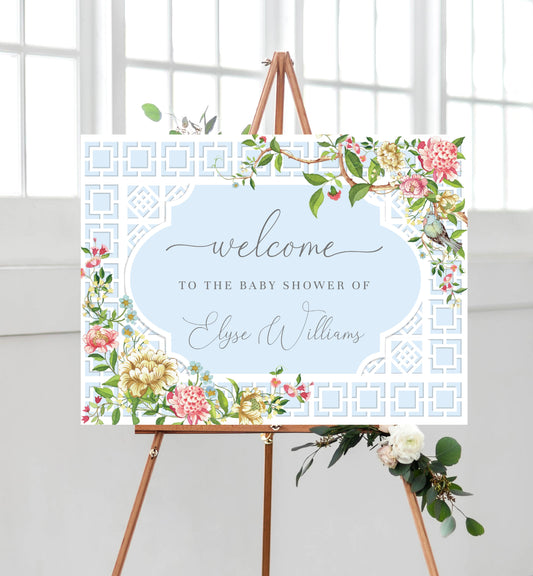 Trianon Blue | Printable Welcome Sign