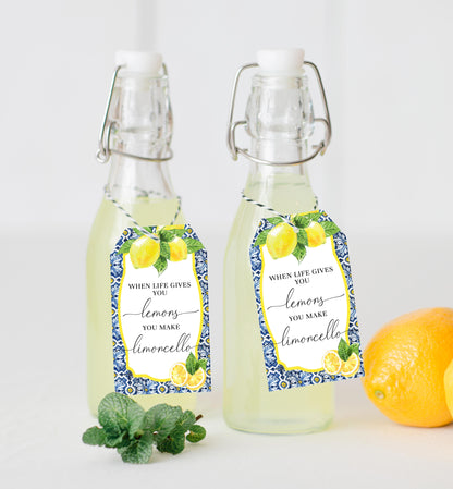Positano Lemons | Printable Limoncello Favour Tags Template