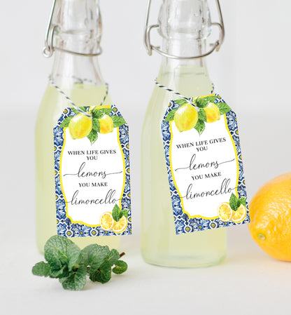 Positano Lemons | Printable Limoncello Favour Tags Template