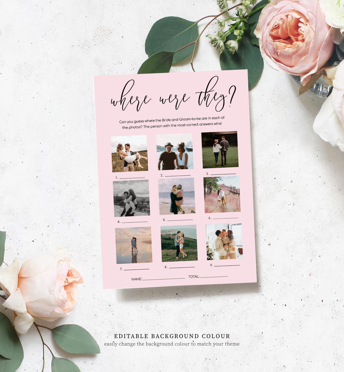 Lucas White | Printable Where Were They Photo Bridal Shower Game