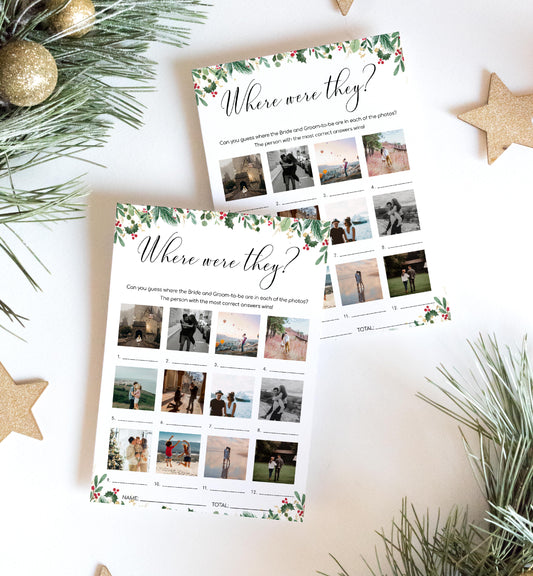 Merriment Christmas | Printable Where Were They Photo Bridal Shower Game