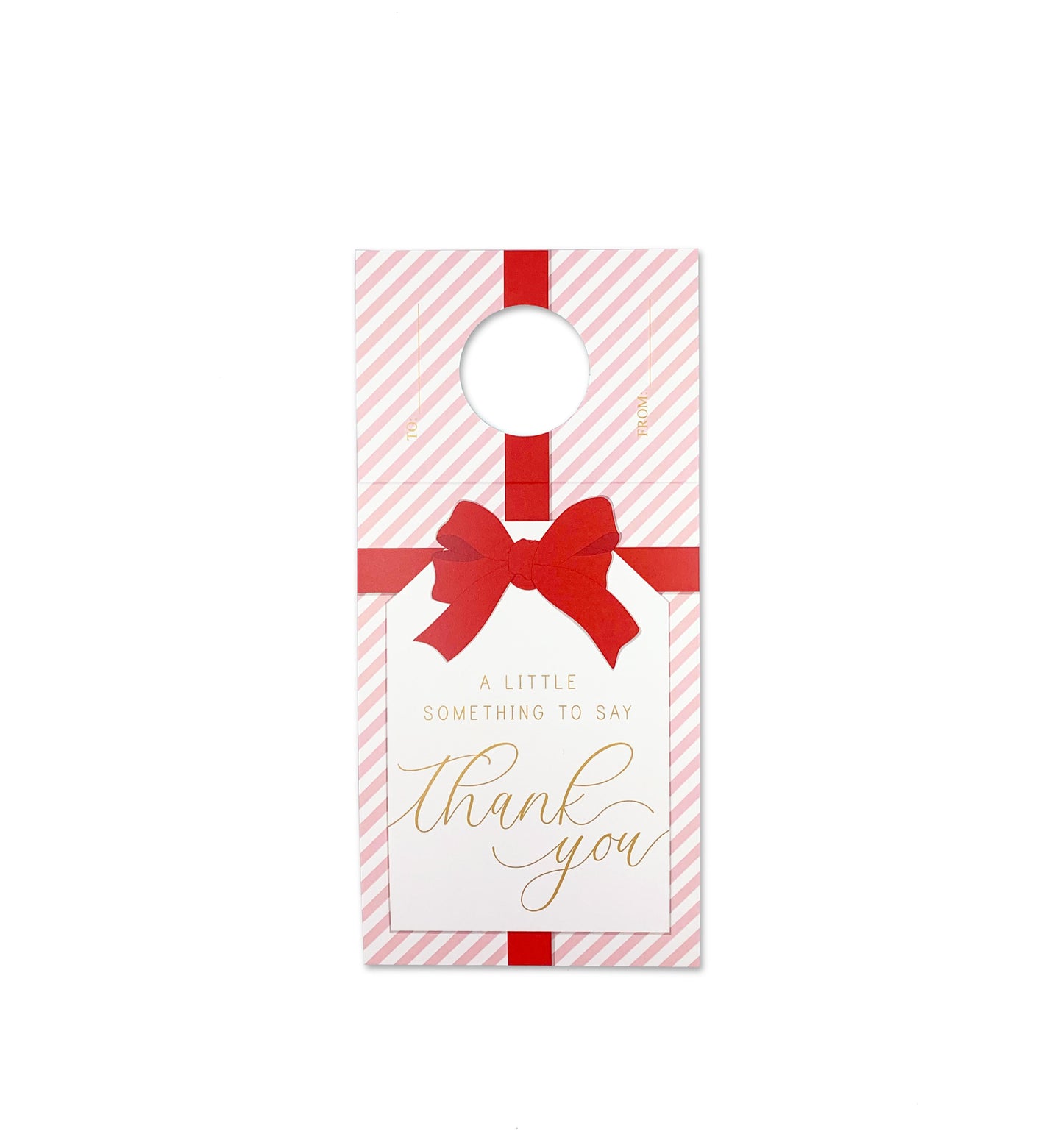 Stripe Pink Red | Thank You Wine Bottle Tag Kit