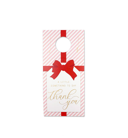 Stripe Pink Red | Thank You Wine Bottle Tag Kit