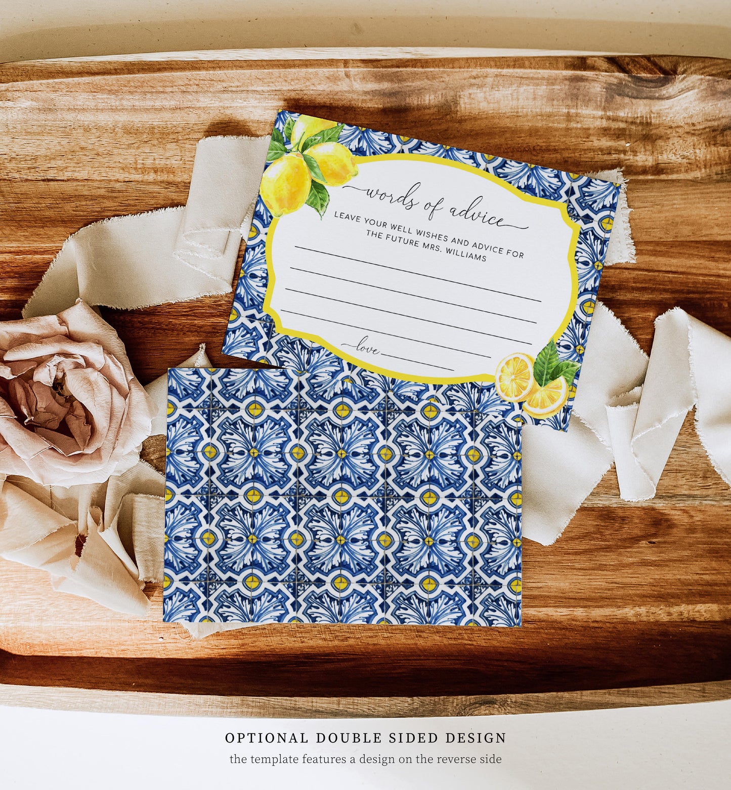 Positano Lemons | Printable Words Of Advice Sign and Card Bundle Template