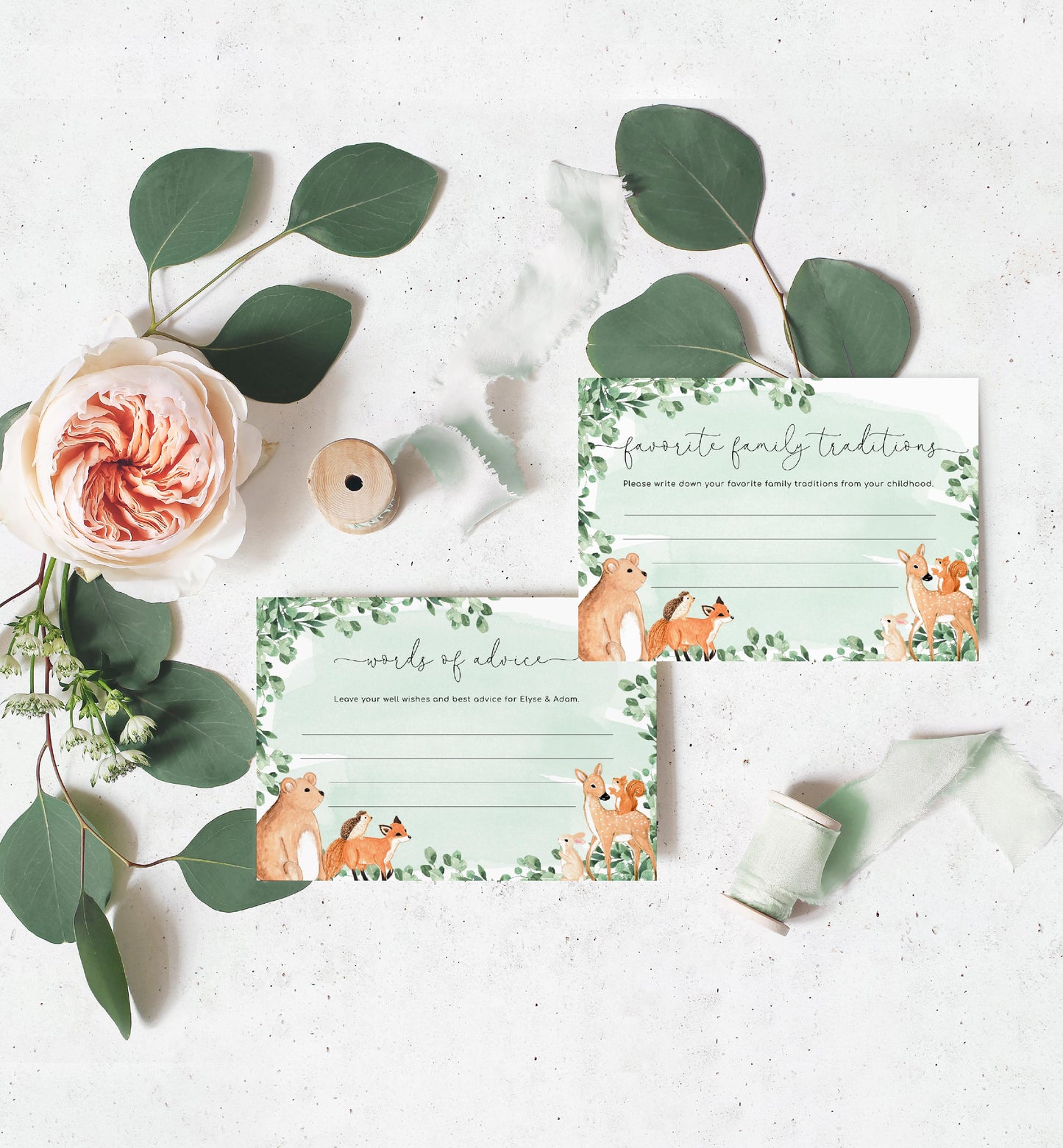 Woodland Animals Green | Printable Baby Shower Games Bundle