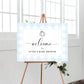 Gingham Blue Pumpkin | Printable Welcome Sign Template
